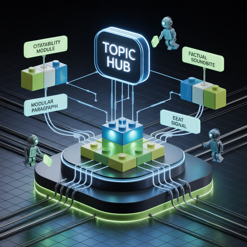 technical geo optimization diagram, entities, modular content and eeat citation signals