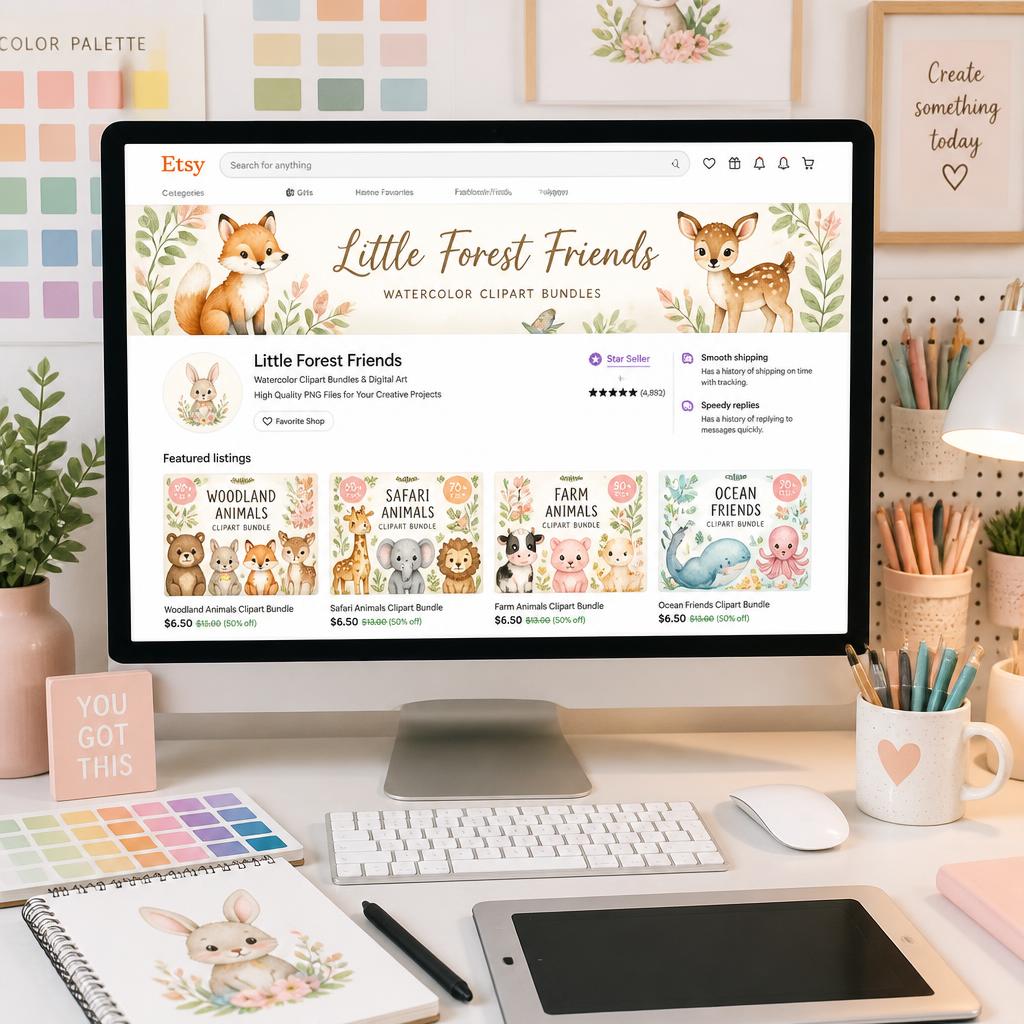 how to create digital clipart with ai for etsy shops